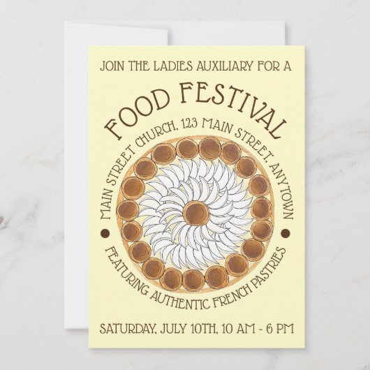 Invitation Saint Honoré Gâteau Pâtisserie française (Devant)