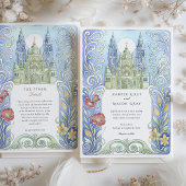 Invitation Saint Jacques de Compostelle Espagne Mariage aquar