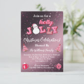 Invitation saint jolly parties scintillant métalliques roses  (Debout devant)
