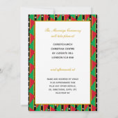 Invitation SAINT-KITTS NEVIS Écriture dorée chrétienne pour m (Dos)