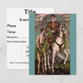 Invitation Saint Martin et le mendiant d'El Greco vers 1600 (Devant / Derrière)