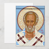 Invitation Saint Nicolas de Myre Art Orthodoxe Premium (Devant / Derrière)
