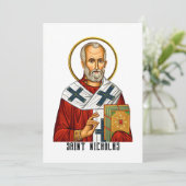 Invitation Saint Nicolas icône orthodoxe serbe des saints (Debout devant)
