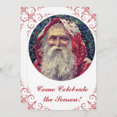 Invitation Saint Nicolas victorien à l'ancienne (Devant / Derrière)