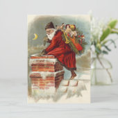 Invitation Saint Nicolas victorien de Noël sur le toit (Debout devant)