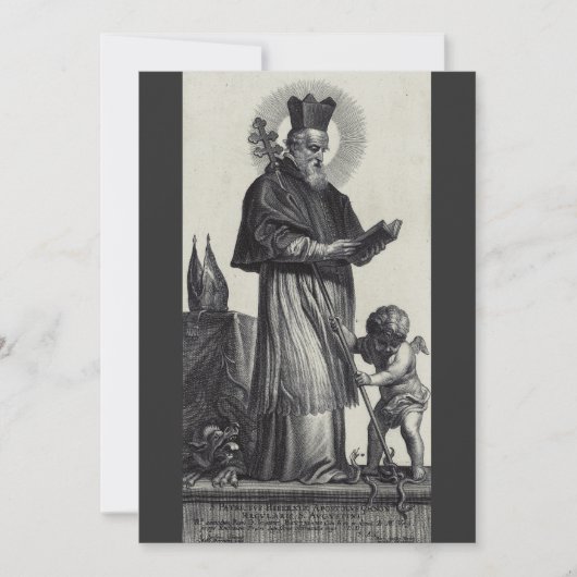 Invitation Saint Patrick Apôtre d'Irlande Art monochrome (Devant)