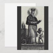 Invitation Saint Patrick Apôtre d'Irlande Art monochrome (Devant / Derrière)