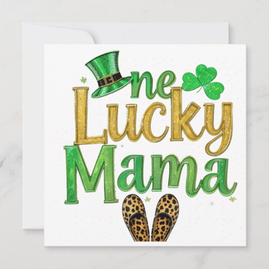Invitation Saint Patrick chanceuse Maman (Devant)