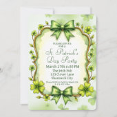 Invitation Saint-Patrick personnalisable Élégant Jour (Devant)