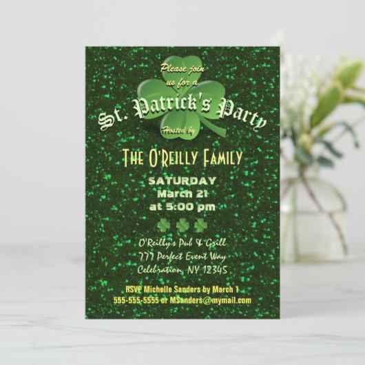 Invitation Saint Patrick's Day (Debout devant)