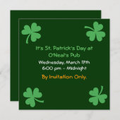 Invitation Saint Patrick's Day (Devant / Derrière)