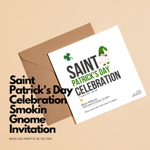 Invitation Saint Patrick's Day Celebration Smokin Gnome
