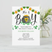 Invitation Saint Patrick's Day C'est un Baby shower de garçon (Debout devant)