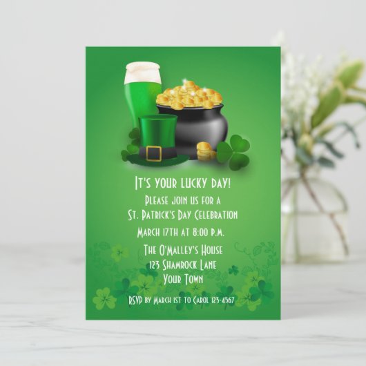 Invitation Saint Patrick's Day Cheer (Debout devant)