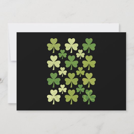 Invitation Saint Patrick's Day Heart Lucky Clover Shamrock (Devant)