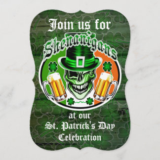 Invitation Saint Patrick's Day Leprechaun Skull: Shenanigans