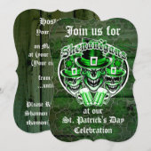 Invitation Saint Patrick's Day Leprechaun Skulls : Shenanigan (Devant / Derrière)