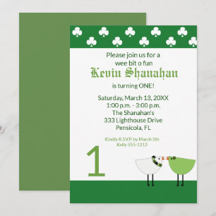 Invitation Saint Patrick's Day N'importe quel âge Anniversair