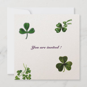 Invitation SAINT PATRICK'S DAY PARTY Champagne shamrock