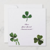 Invitation SAINT PATRICK'S DAY PARTY shamrock vert glace blan (Dos)