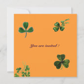 Invitation SAINT PATRICK'S DAY shamrock, orange, vert (Devant)
