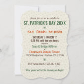 Invitation Saint Patrick's Day | Slainte | Pinceau de guinnes (Dos)