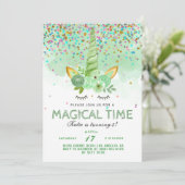 Invitation Saint Patrick's Day Unicorn Birthday (Debout devant)