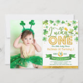 Invitation Saint Patrick's Shamrock Lucky One 1er Anniversair (Devant)