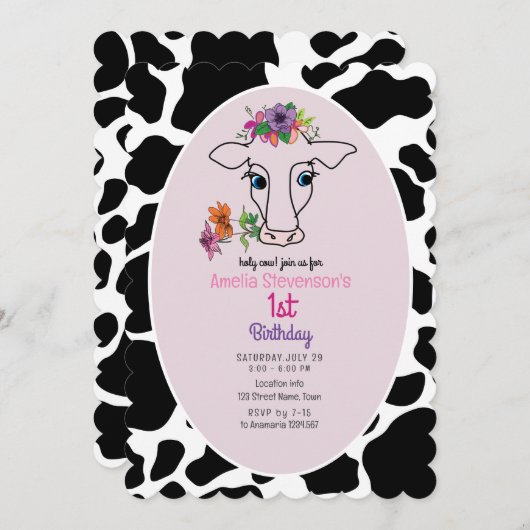 Invitation Saint-Vache 1er anniversaire (Devant / Derrière)