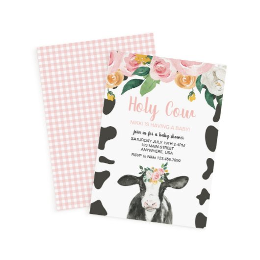 Invitation Saint-Vache Baby shower floral rose