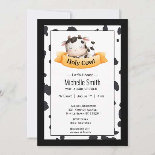 Invitation Saint-Vache Baby shower neutre de genre (Devant)