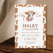 Invitation Saint Vache Brown Imprimer 1er bébé Anniversaire