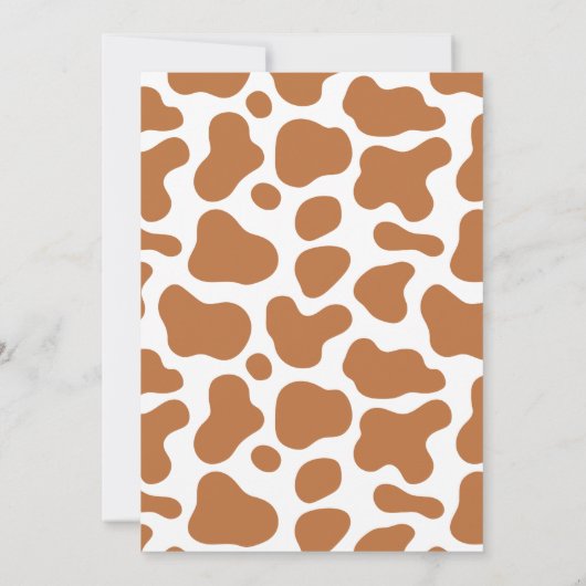 Invitation Saint Vache Brown Rustique Chic 1er bébé anniversa (Dos)