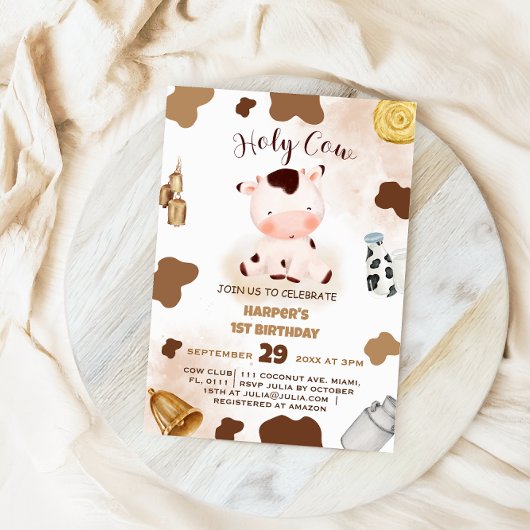 Invitation Saint-Vache ferme animal 1er anniversaire Invitati