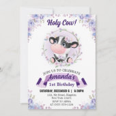 Invitation Saint Vache Floral 1er anniversaire fête (Devant)