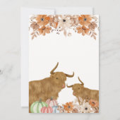 Invitation Saint-Vache Floral Automne Highland Baby shower de (Dos)