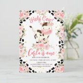 Invitation Saint-Vache Floral et Vache Imprimer Anniversaire (Debout devant)