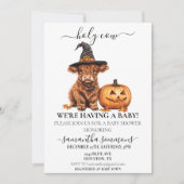 Invitation Saint-Vache Halloween Highland Calf Baby shower (Devant)