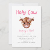 Invitation Saint-Vache Highland Cow Girl Anniversaire (Devant)