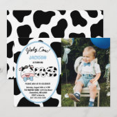 Invitation Saint Vache Je suis un garçon 1er anniversaire Pho (Devant / Derrière)