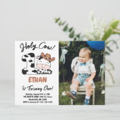 Invitation Saint Vache Je suis un garçon 1er anniversaire Pho (Debout devant)