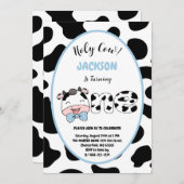 Invitation Saint Vache Je suis un garçon 1ère fête d'annivers (Devant / Derrière)