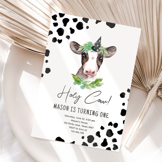 Invitation Saint Vache Je suis un garçon Animaux de ferme Ann