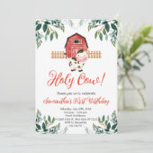 Invitation Saint Vache Je suis une fête d'anniversaire de ver (Debout devant)