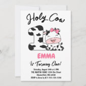 Invitation Saint Vache Je suis une fille 1er fête d'anniversa (Devant)