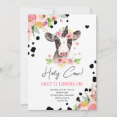 Invitation Saint Vache Je suis une fille animaux de ferme Ann (Devant)