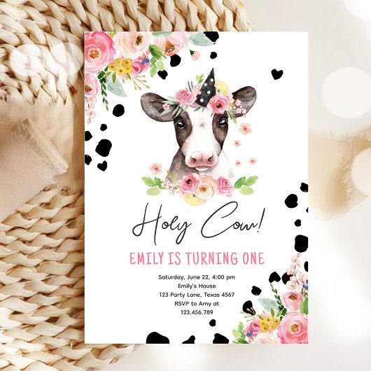 Invitation Saint Vache Je suis une fille animaux de ferme Ann