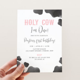 Invitation Saint Vache Je suis une fille fête de la fille d'a