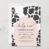 Invitation Saint Vache Je suis une fille rose 1er anniversair (Devant)