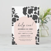 Invitation Saint Vache Je suis une fille rose 1er anniversair (Debout devant)